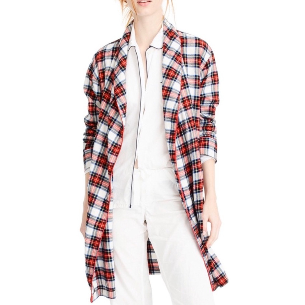 j crew flannel robe / dressing gown